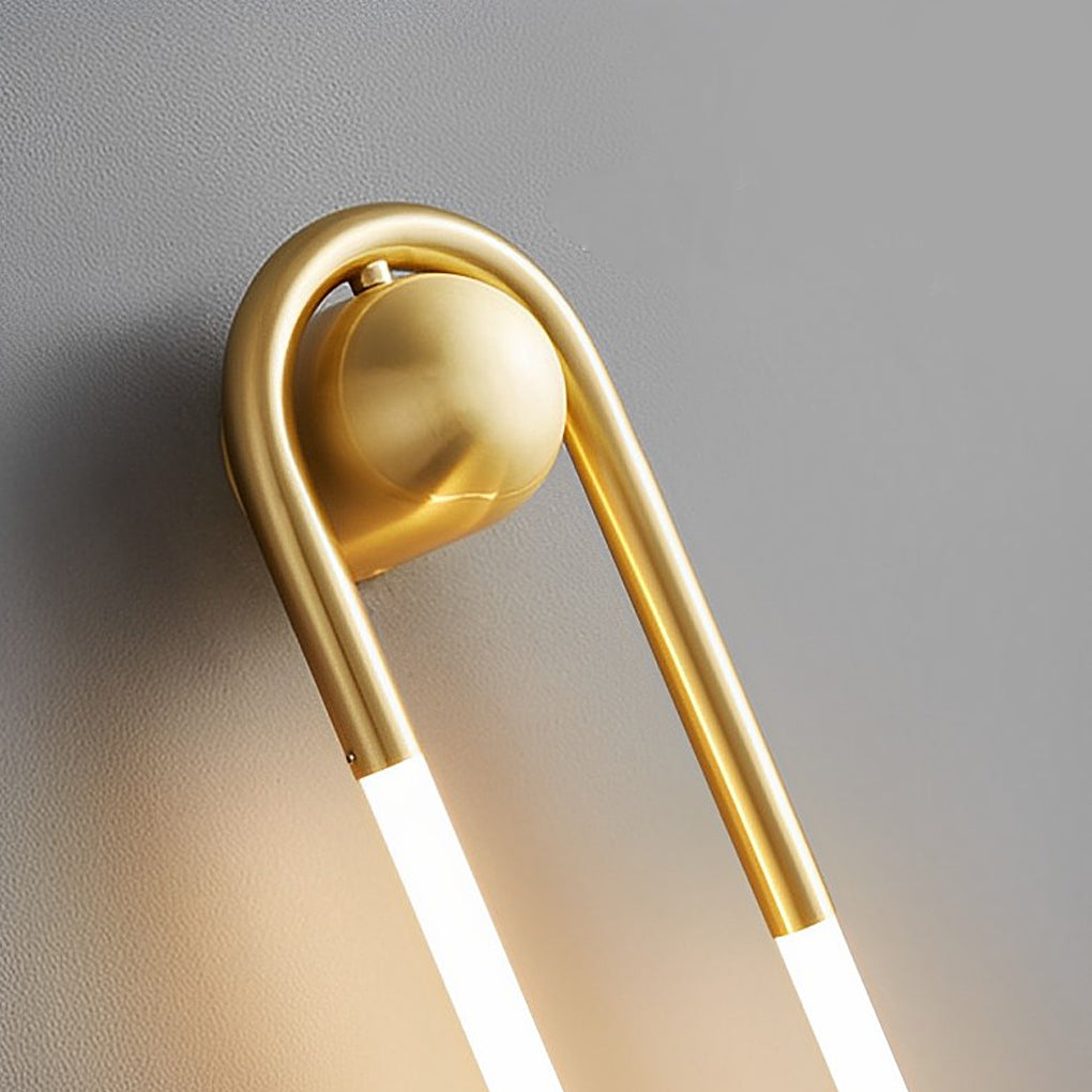 Oval Loop Wall Sconce, Brushed Copper Minimalist Wall Light