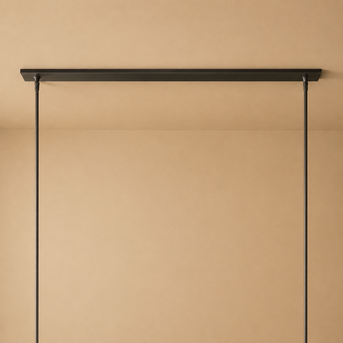 Frosted Glass Cylinder Linear Chandelier, Gold or Black