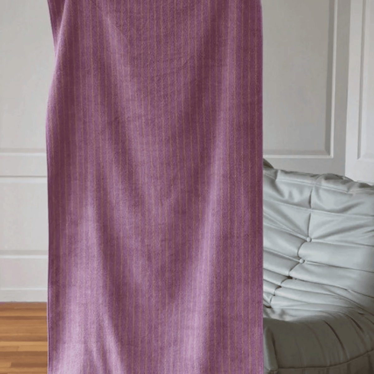 Retro Striped Cotton Towel in Lavender, Yarn Dyed