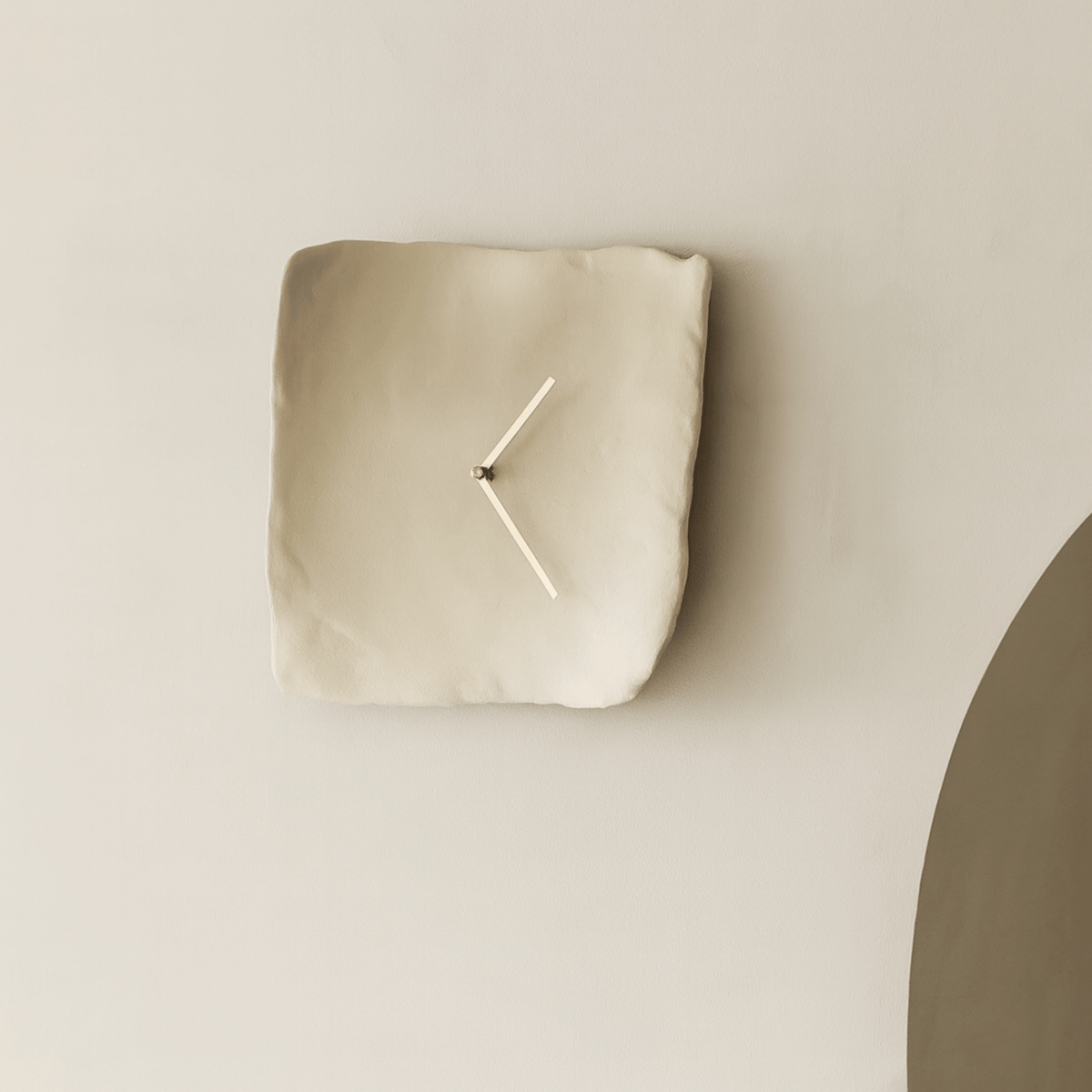 Sculpted Resin Wall Clock, Silent Matte Clay Look Clock