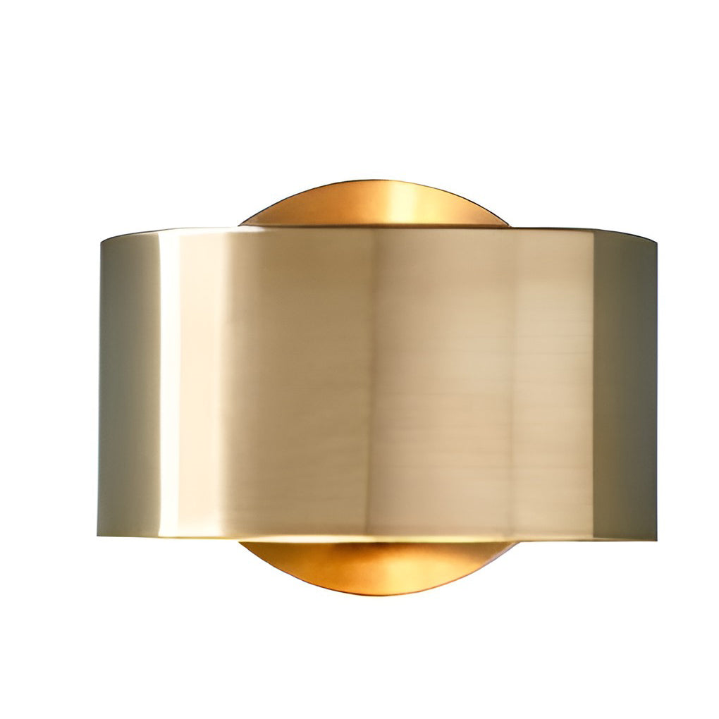 Curved Band Wall Sconce, Brushed Gold Up and Down Light