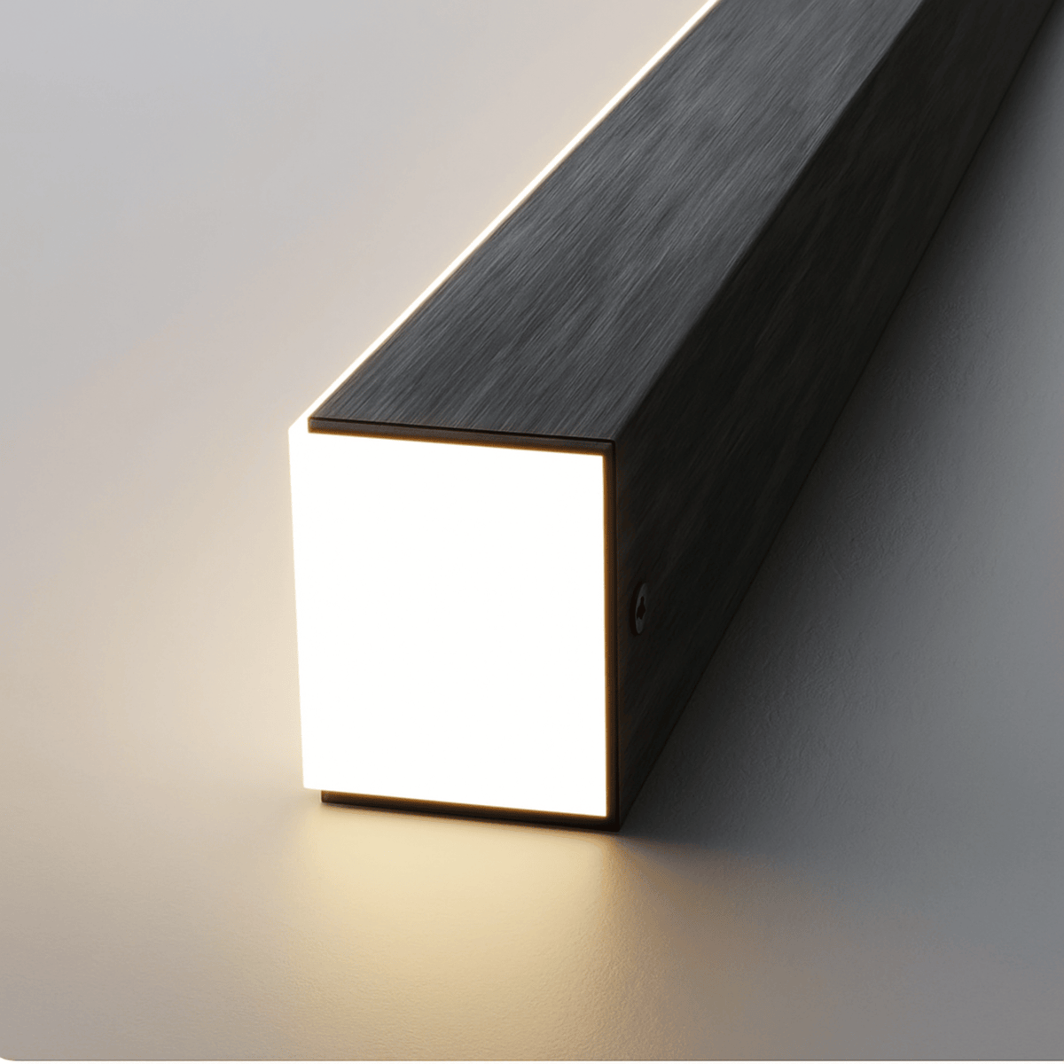 Black Wave Linear LED Pendant Light, Minimalist Curve