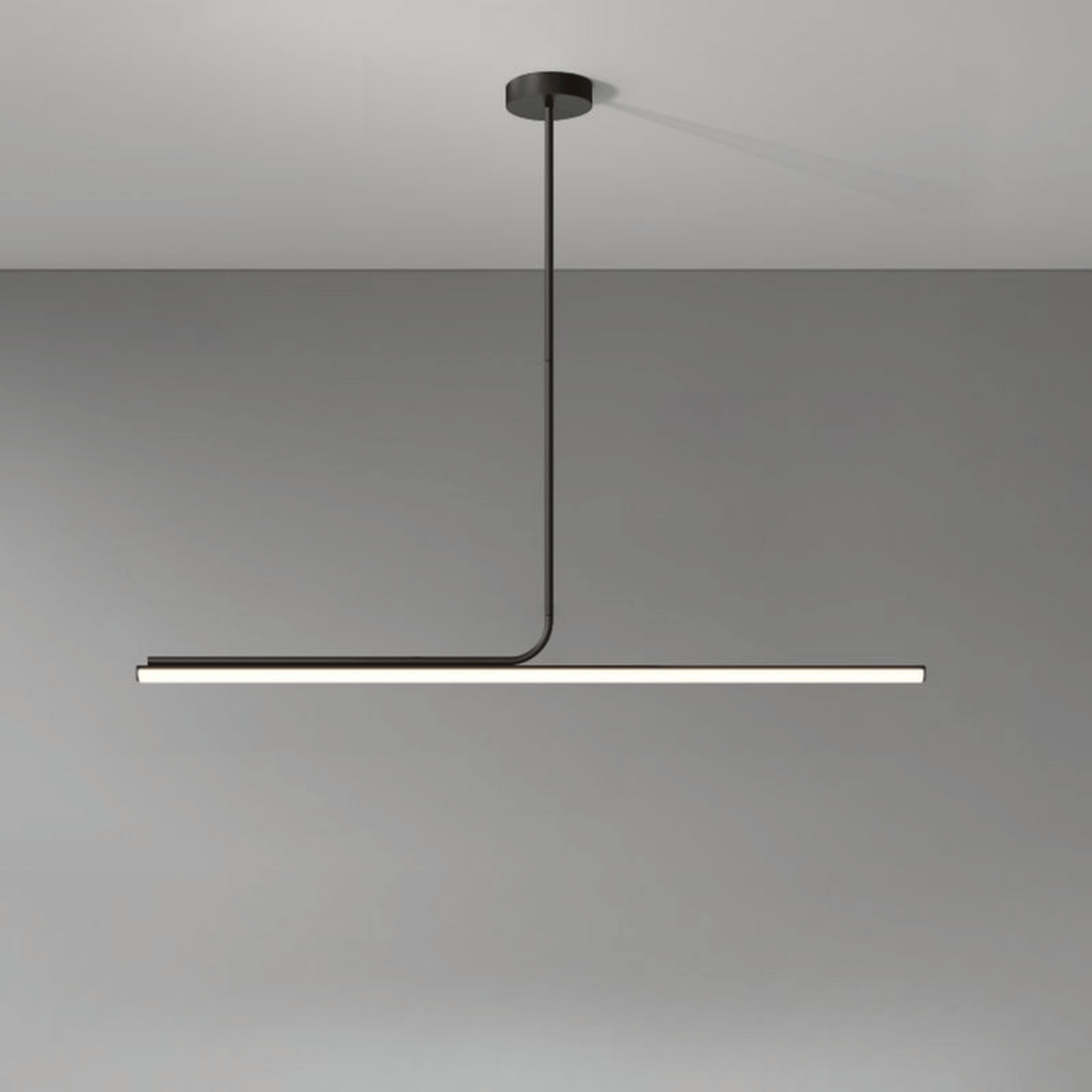 Matte Black Nordic Linear LED Pendant, Remote Dimmable