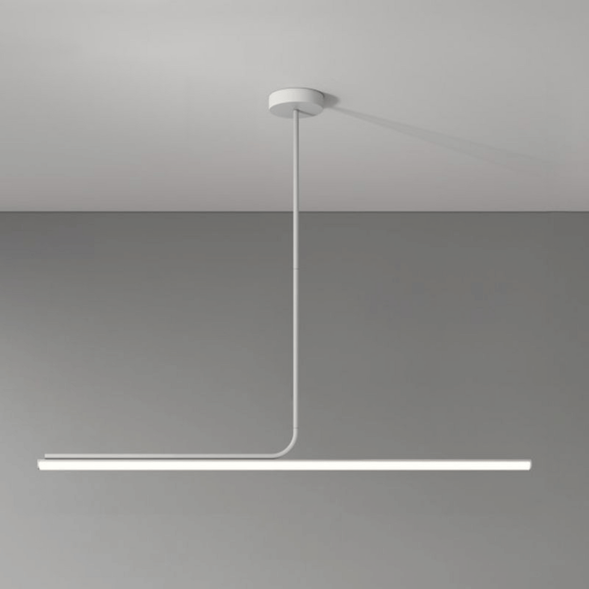 Matte White Nordic Linear LED Pendant, Remote Dimmable