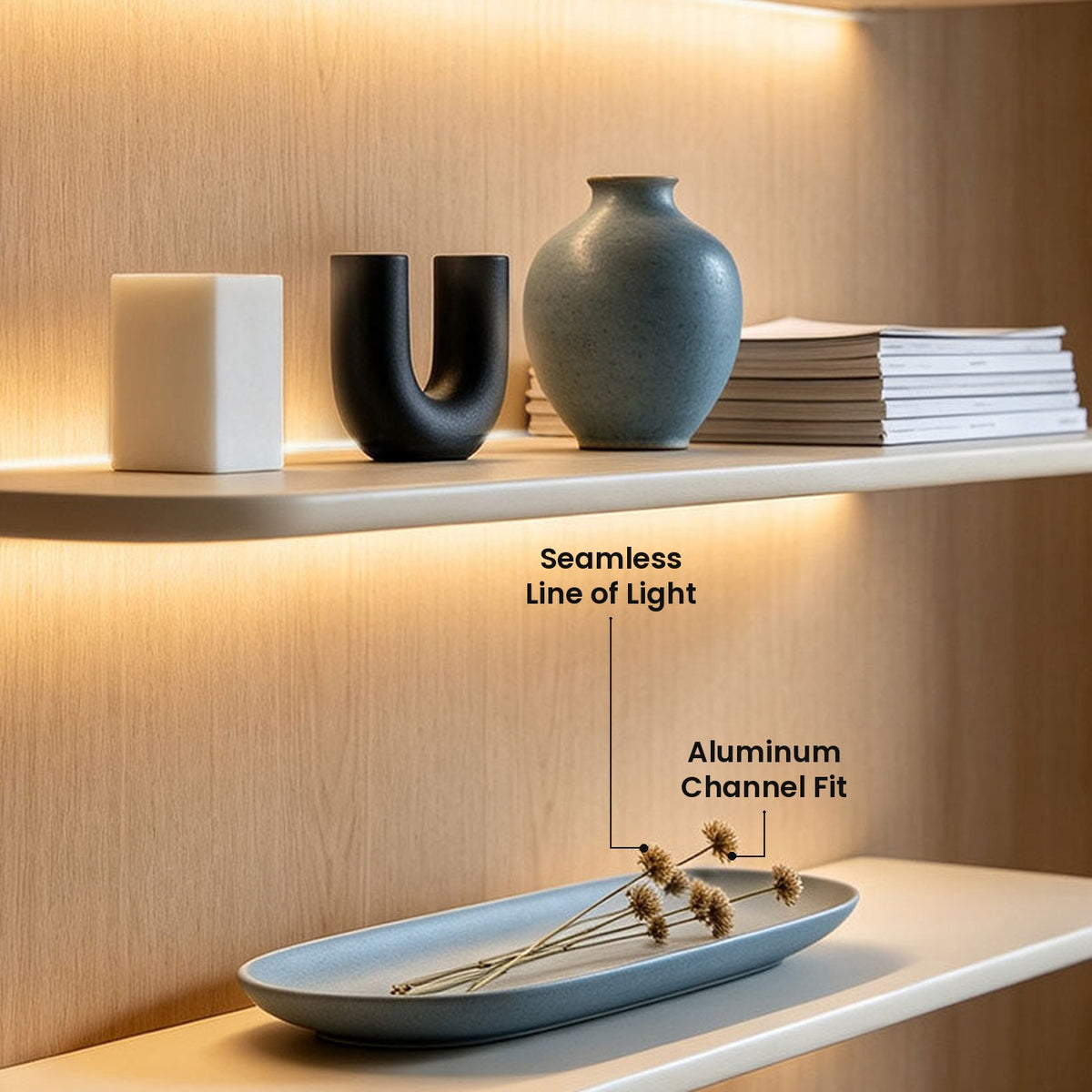 Recessed LED Strip Light: Aluminum Channel Fit, Seamless Line of Light