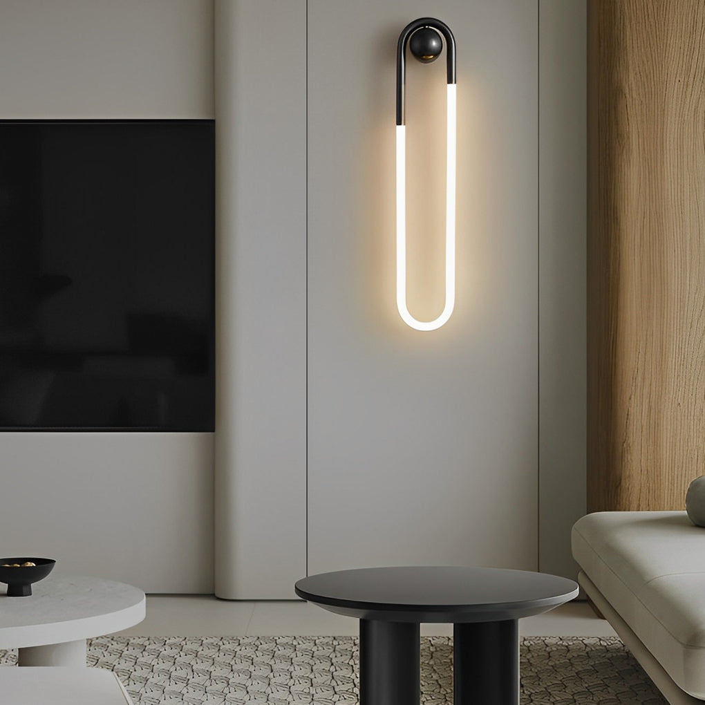 Oval Loop Wall Sconce, Brushed Copper Minimalist Wall Light