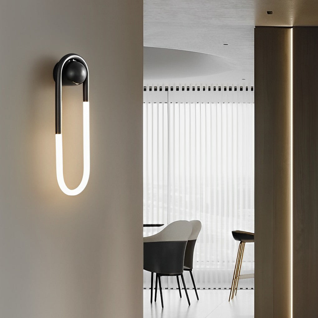 Oval Loop Wall Sconce, Brushed Copper Minimalist Wall Light