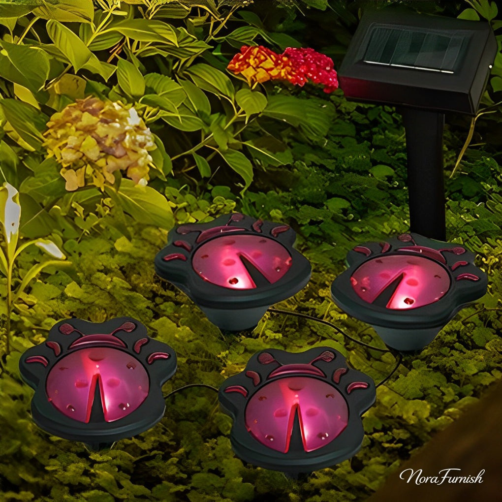 Bird and Butterfly Garden Lights, Solar Resin Ornament Set, view 3