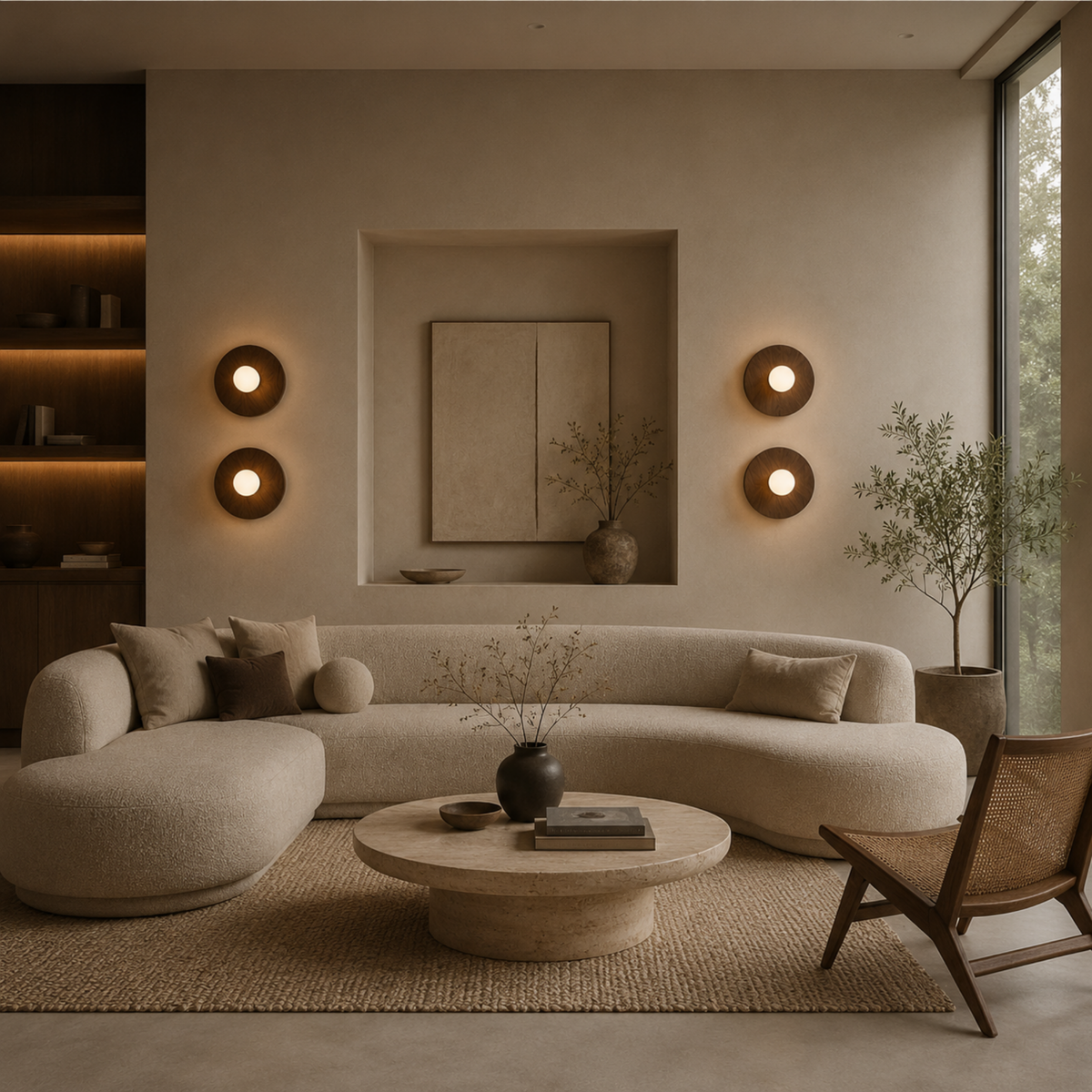 Solid Walnut Wood Wall Sconce with Glass Globe, Nordic