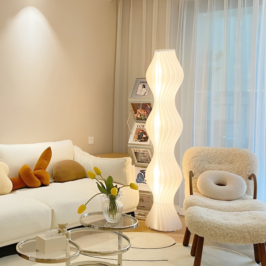Coastal Wavy Floor Lamp, Modern Sculptural LED Standing Light, view 4