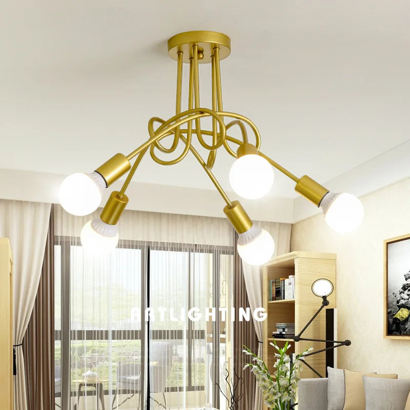 Wrought Iron Retro Cage Chandelier
