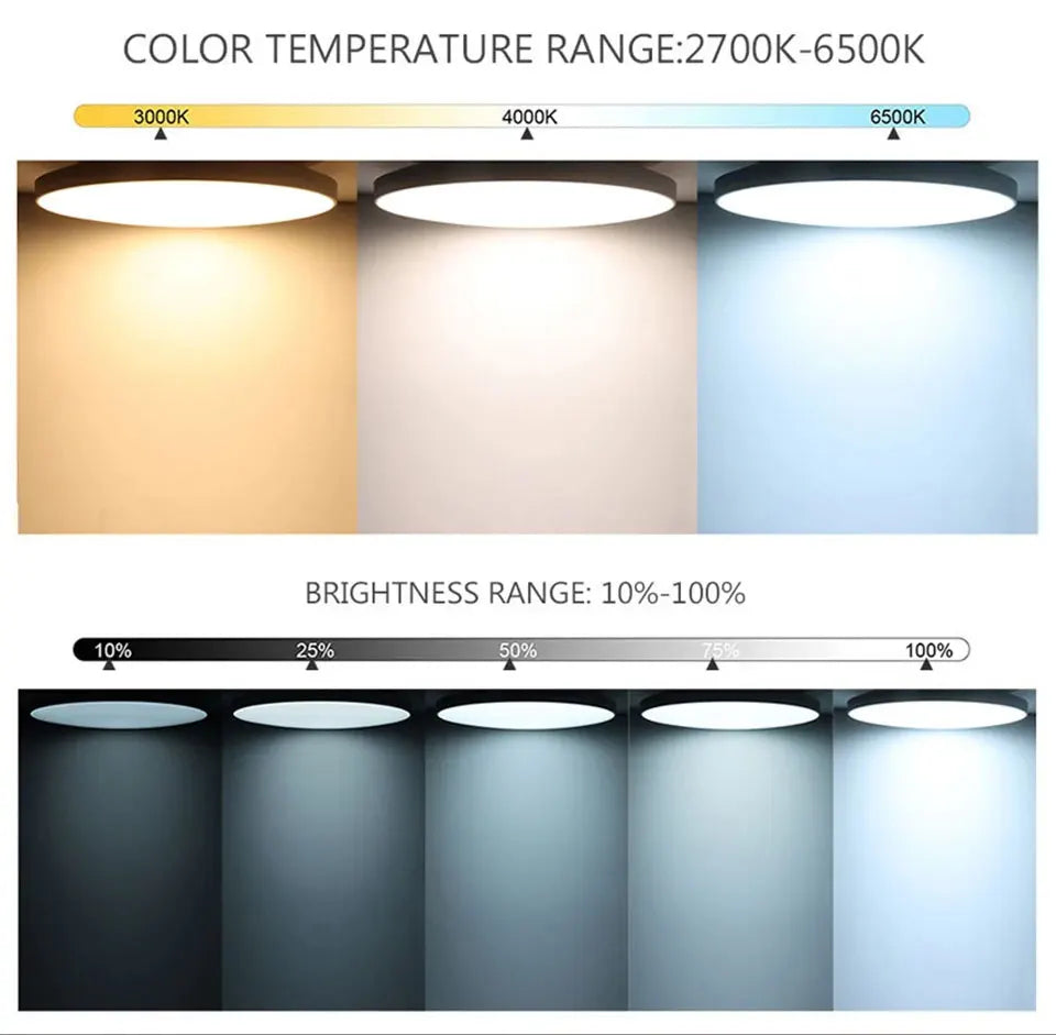 Smart WiFi Ceiling Light 24W 220V RGB Circular Ambient Lamp APP Control
