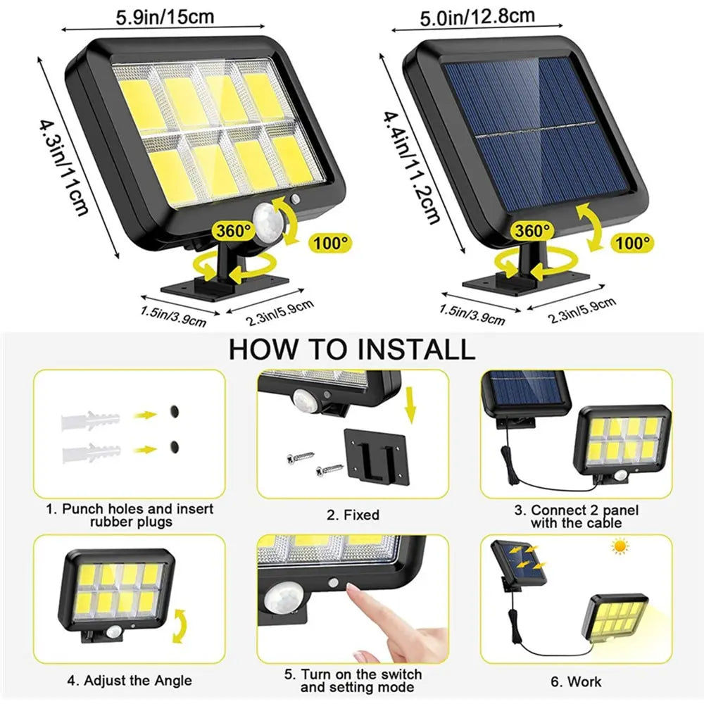 Solar Split Panel Security Wall Light
