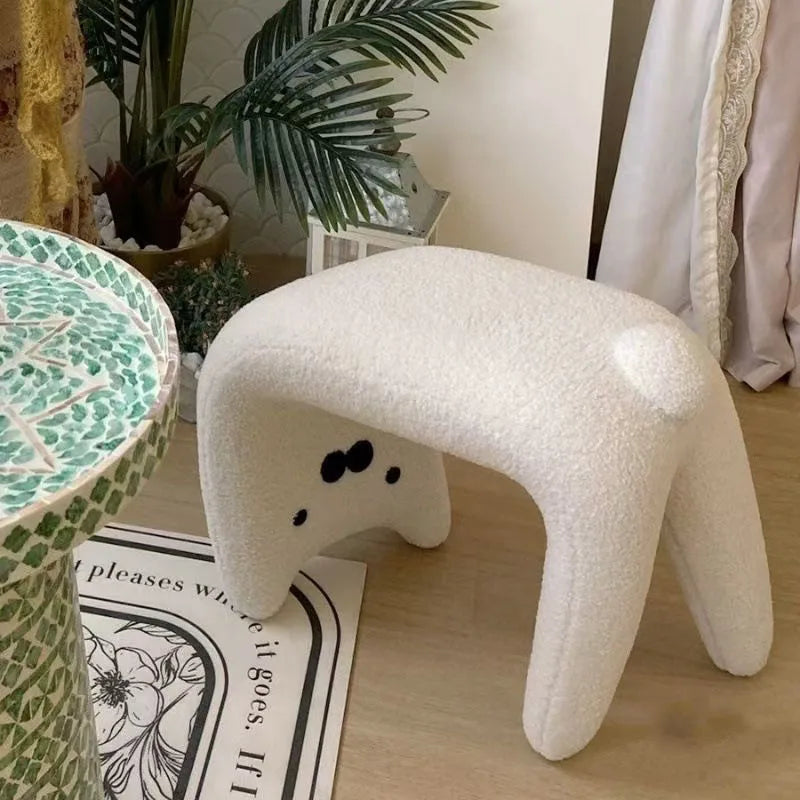 Plush Armless Dressing Chair