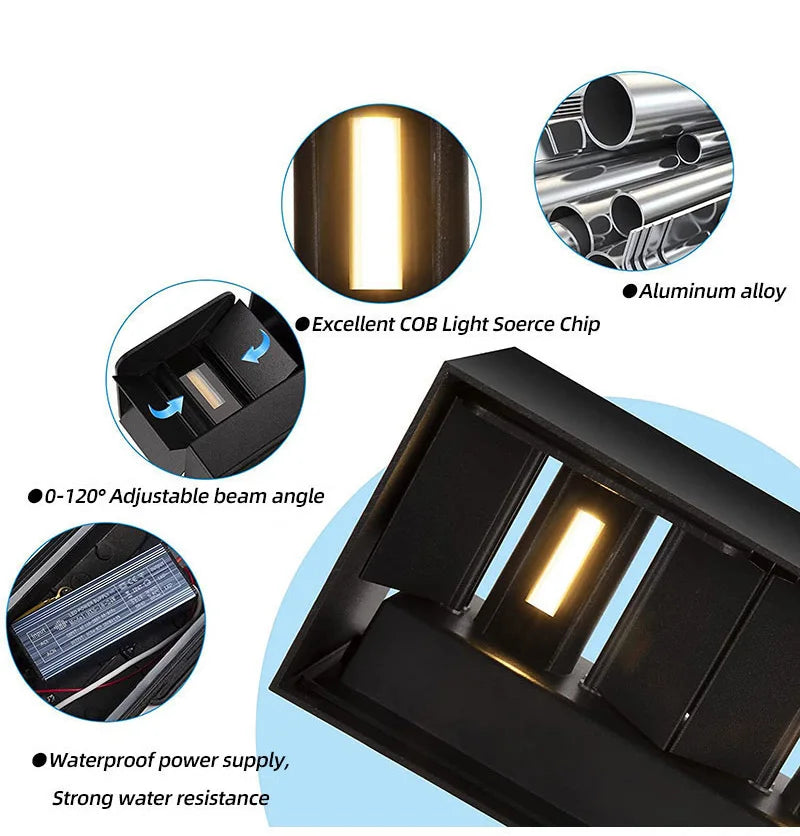 Up Down Aluminum Outdoor Wall Light