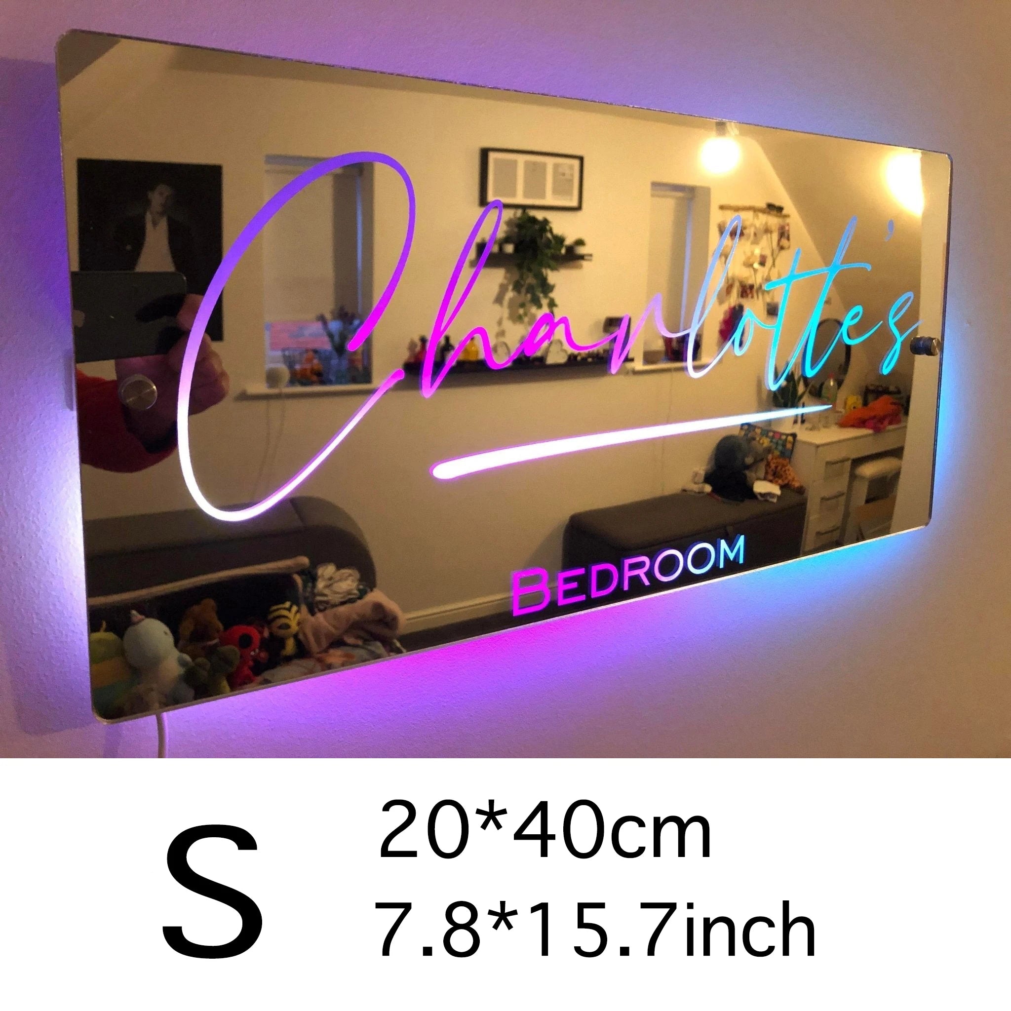 Personalized Name LED Light Mirror