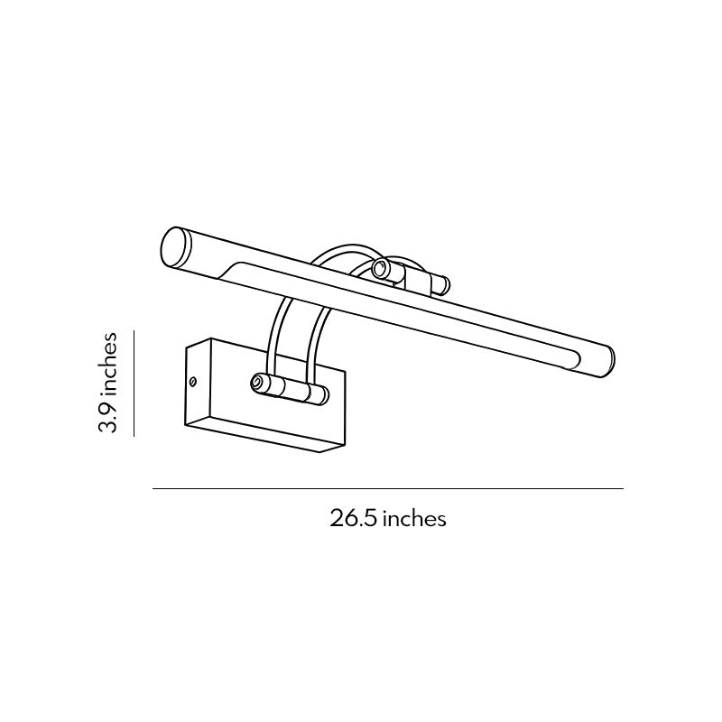 Pivot Head Vanity Light, Brushed Metal Bathroom Bar Light