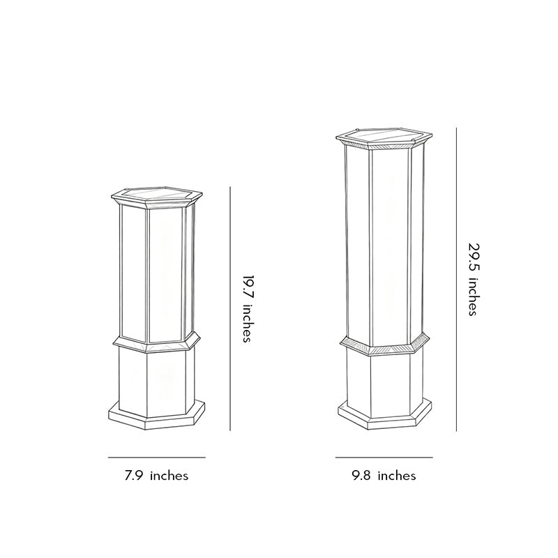 Column Solar Bollard Light, Black Aluminum Landscape Path Light