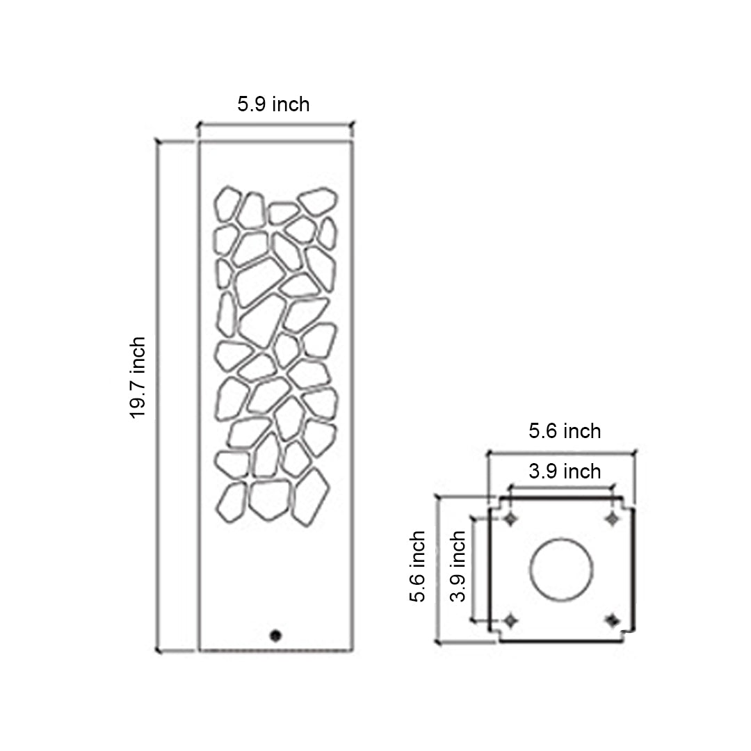 Pebble Cutout Bollard Light, Sand Gray Aluminum Landscape Light