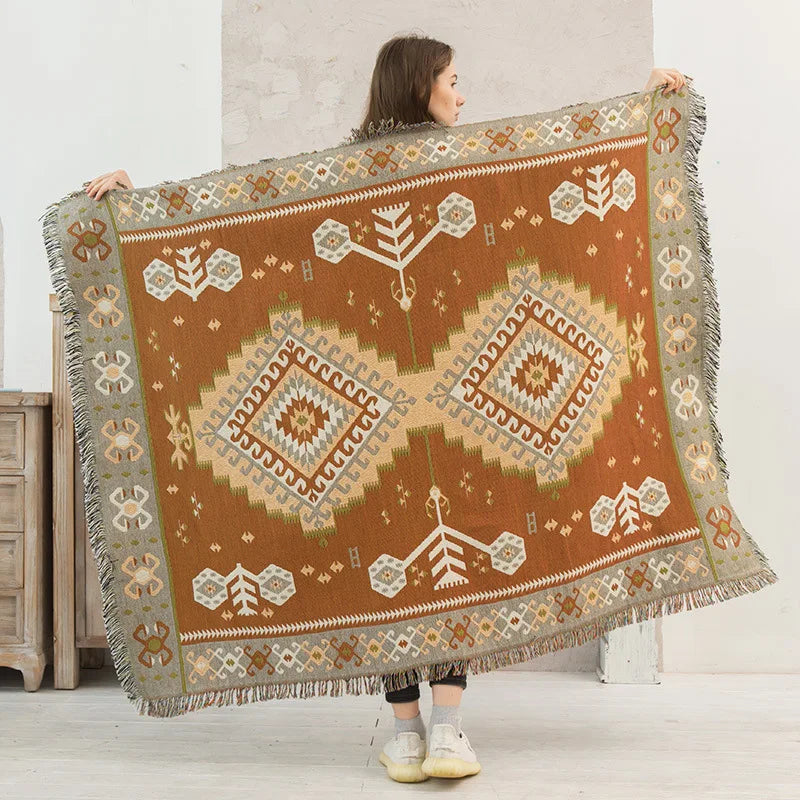 Nordic Plaid Knit Sofa Blanket