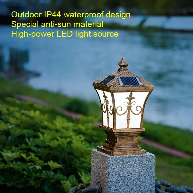 Solar LED Light Outdoor Garden Decoration Column Lamp Waterproof Street