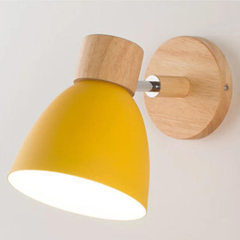 Wooden Nordic Wall Lamp With Switch Modern Wall Sconce
