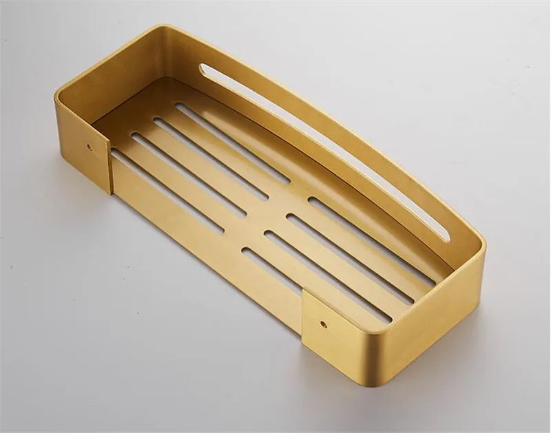 Brushed Gold Bathroom Corner Shelf