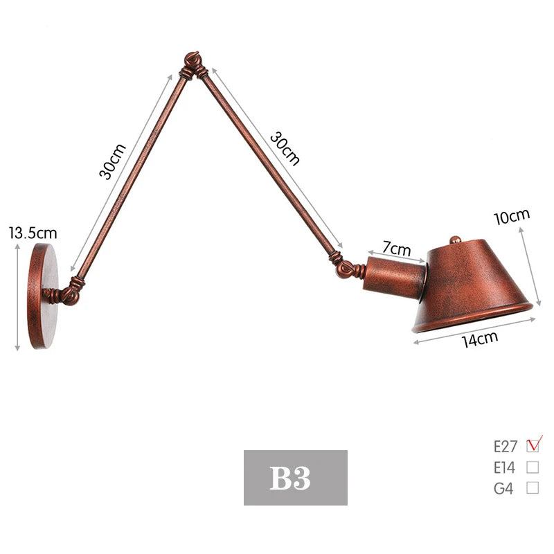 Rustic Swing Arm Wall Lamp