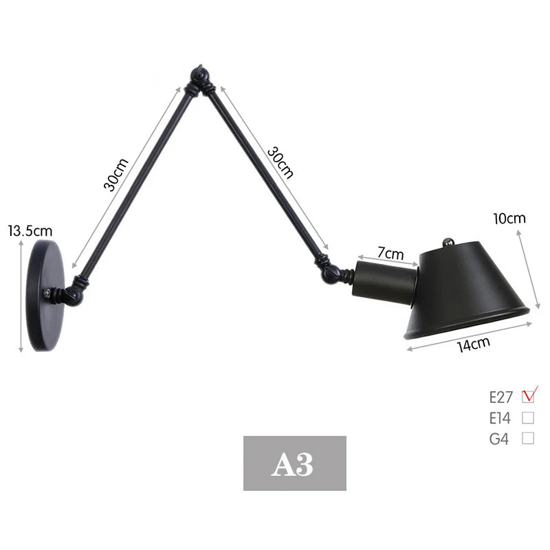 Rustic Swing Arm Wall Lamp