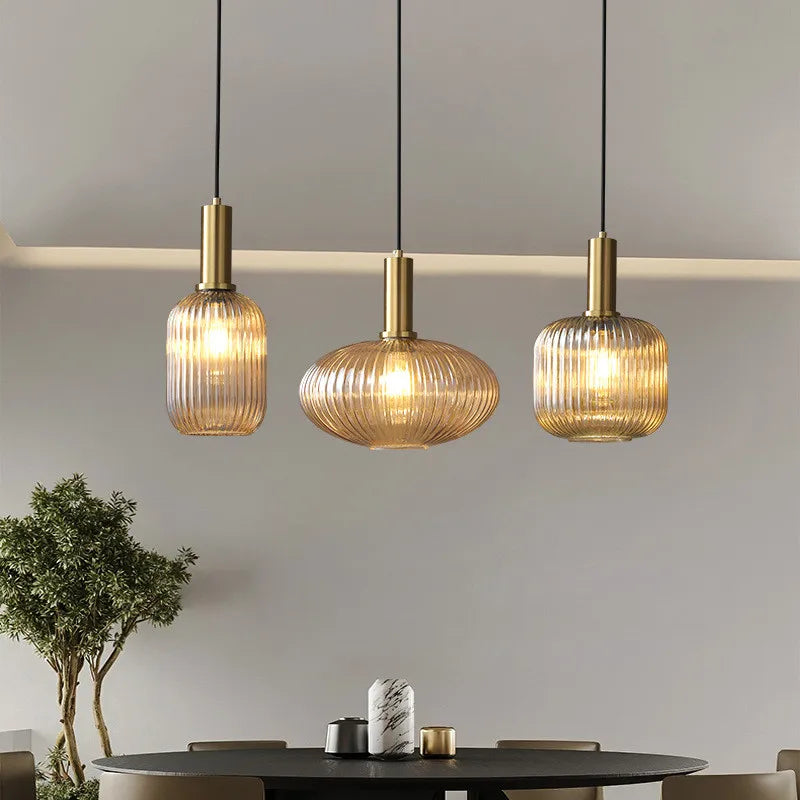 Retro Colored Glass Pendant Light