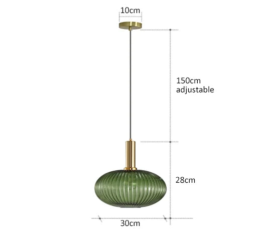 Retro Colored Glass Pendant Light