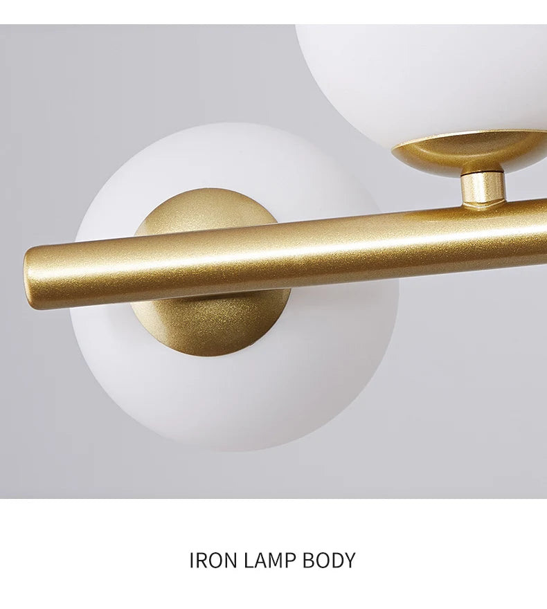 Gold Glass Ball Pendant Light