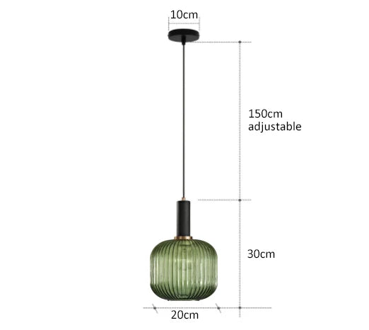 Retro Colored Glass Pendant Light