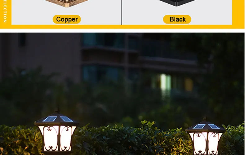 Solar LED Light Outdoor Garden Decoration Column Lamp Waterproof Street