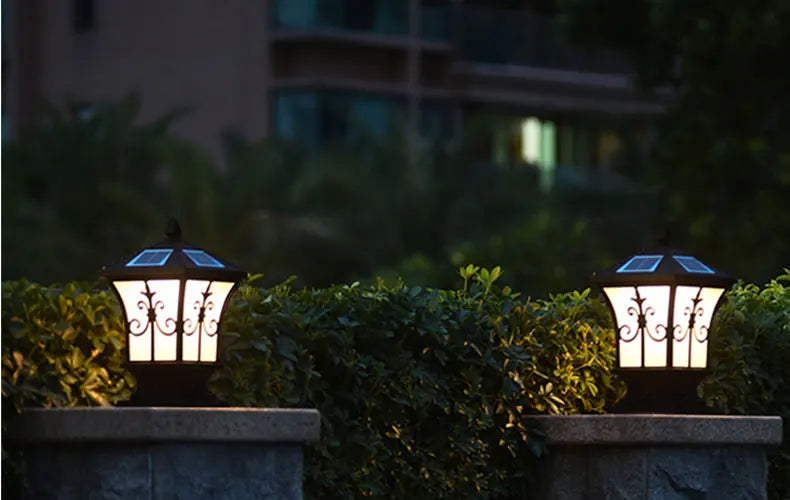 Solar LED Light Outdoor Garden Decoration Column Lamp Waterproof Street