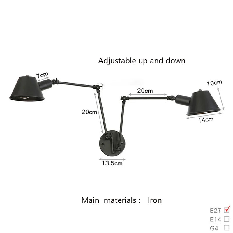 Rustic Swing Arm Wall Lamp