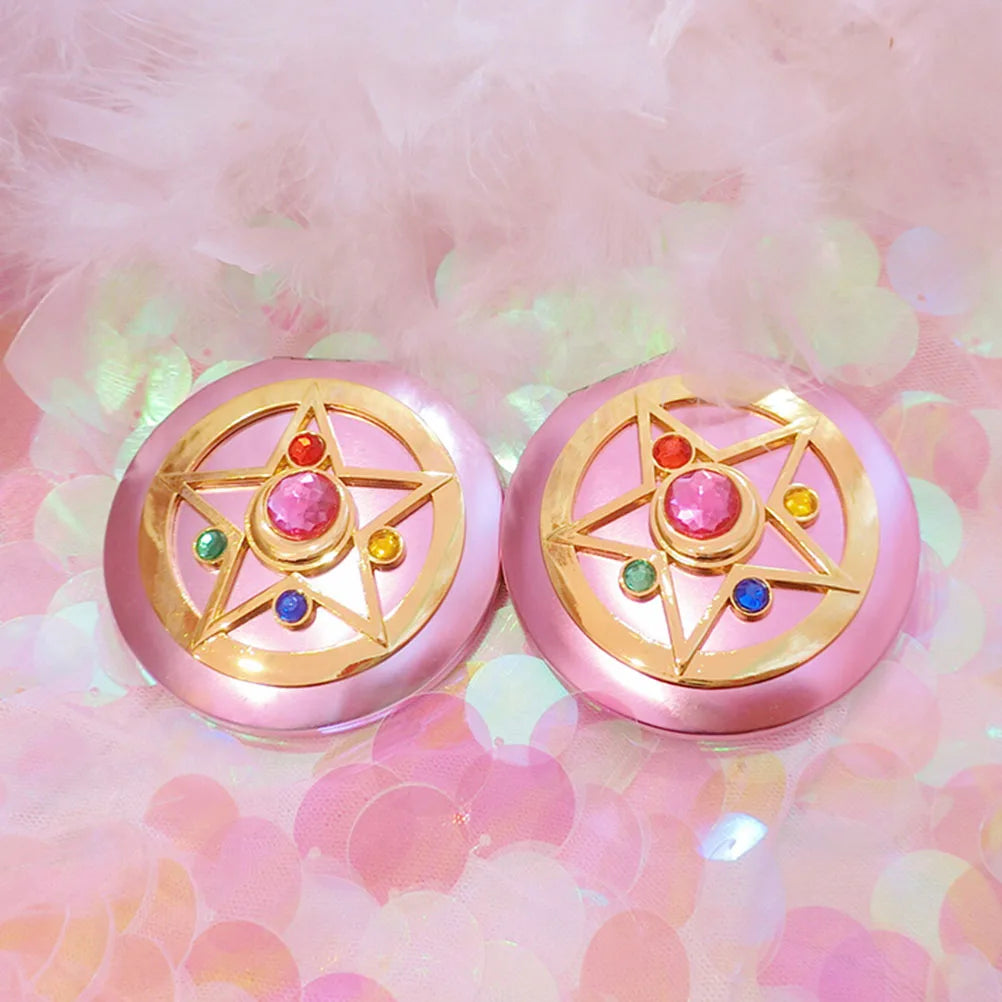 Portable Crystal Star Folding Makeup Mirror