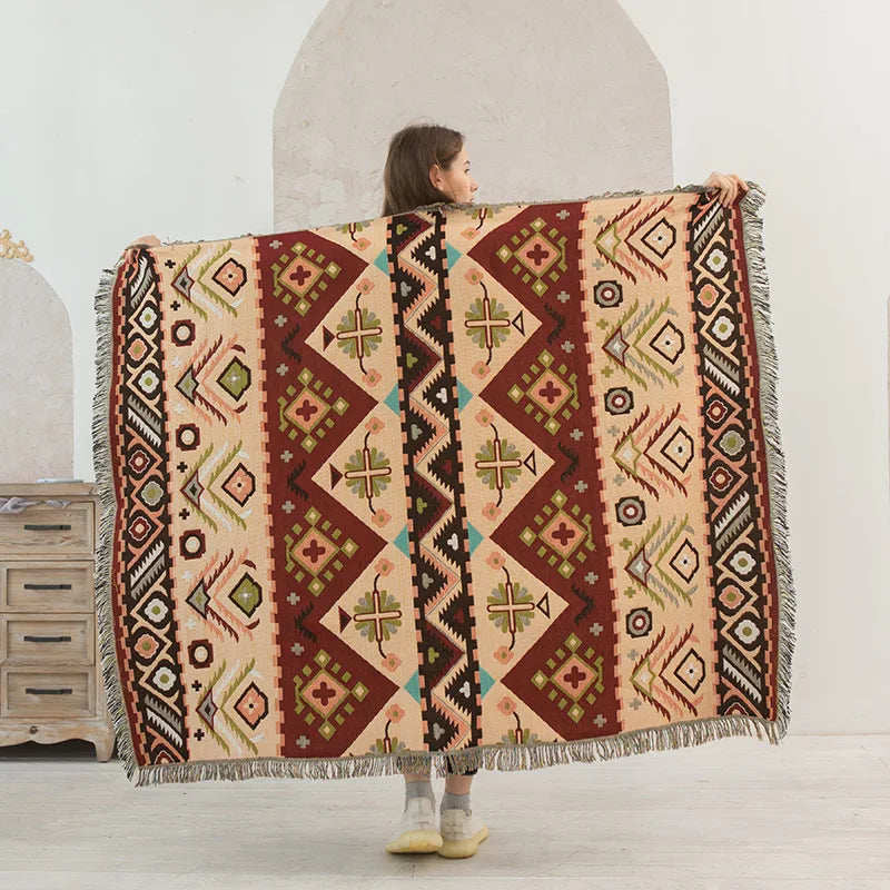 Nordic Plaid Knit Sofa Blanket