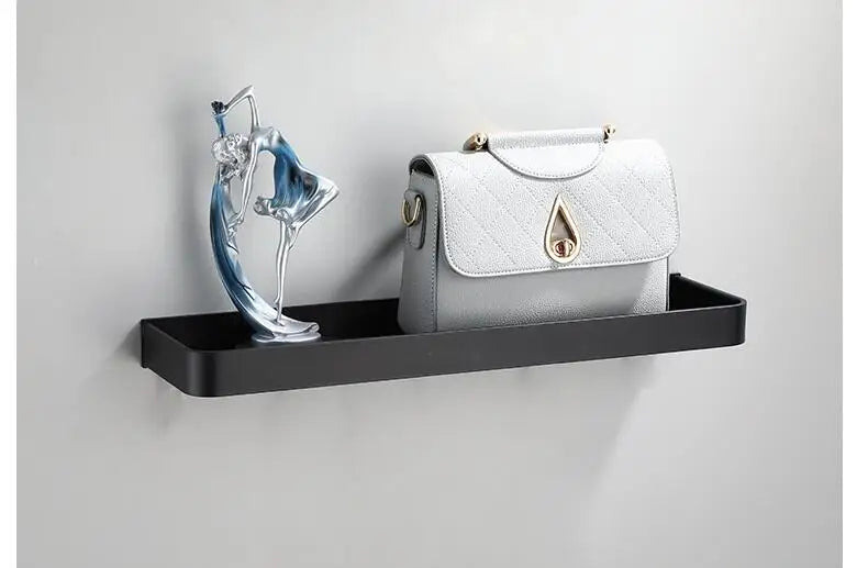 Bathroom Shelf Bath Shower Shelf Aluminum Black Bathroom Corner shelf Wall Mounted Black Aluminum Kitchen Storage holder