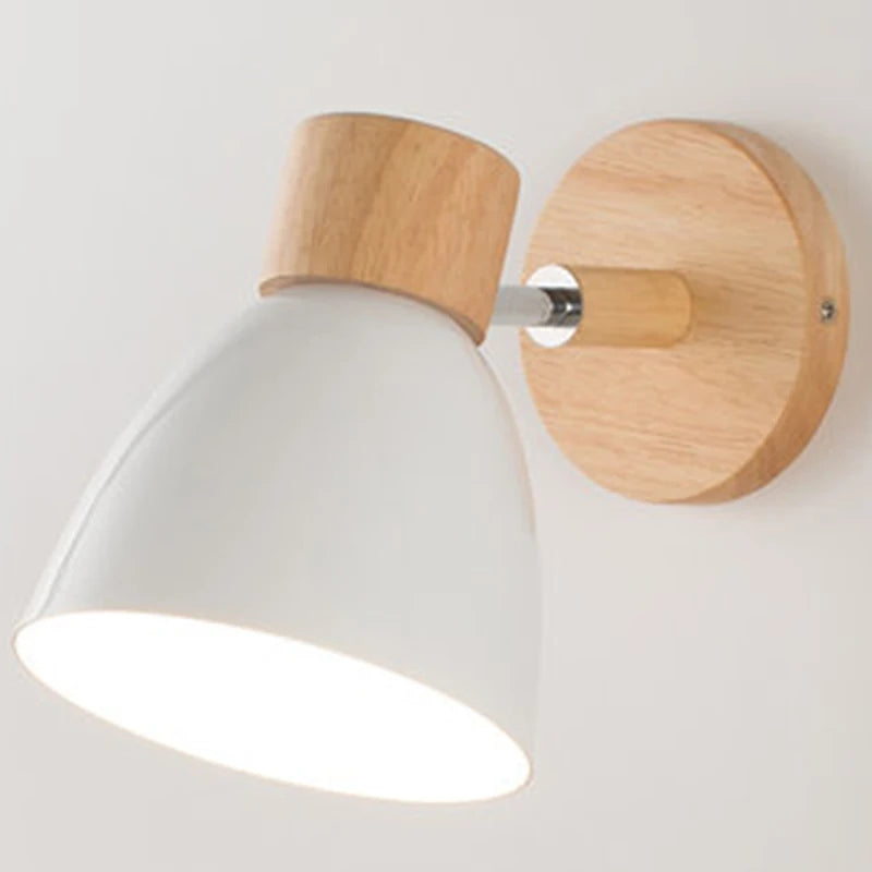 Wooden Nordic Wall Lamp With Switch Modern Wall Sconce