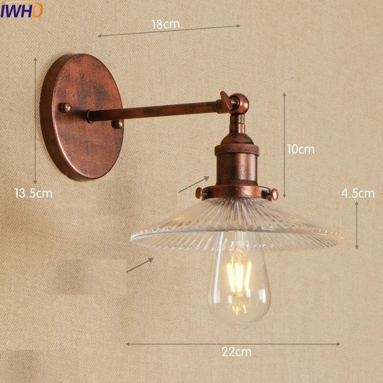 Antique Brass Wall Light Fixtures Glass Industrial Swing Long Arm