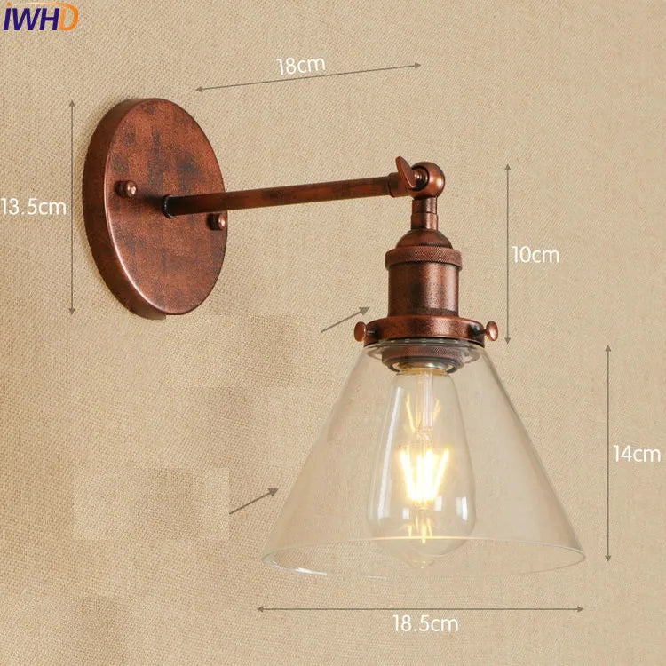 Antique Brass Wall Light Fixtures Glass Industrial Swing Long Arm