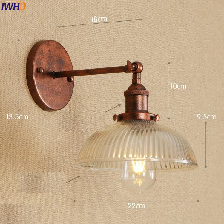Antique Brass Wall Light Fixtures Glass Industrial Swing Long Arm