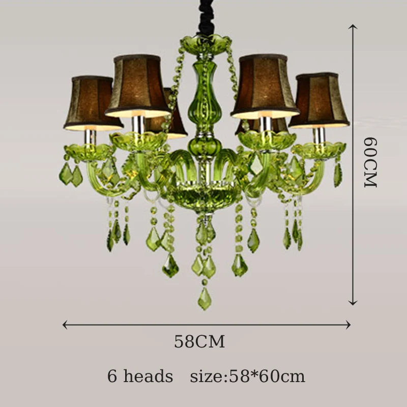 Red Wedding Chandelier Luxury Crystal Pendant Light for Foyer Bedroom