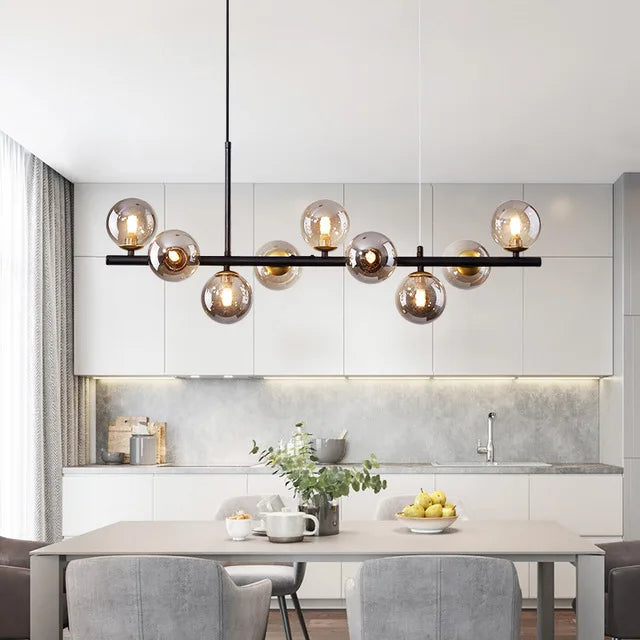 Gold Glass Ball Pendant Light