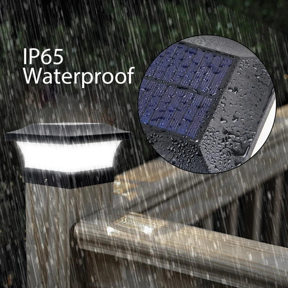 1-4pcs Solar Light Outdoor LED Post Deck Cap Fence Landscape Lamp