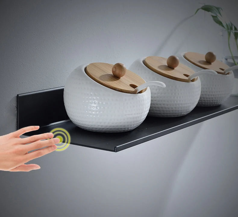 Matt Black Bathroom Wall Shelf