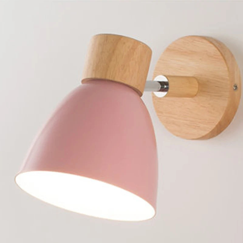 Wooden Nordic Wall Lamp With Switch Modern Wall Sconce