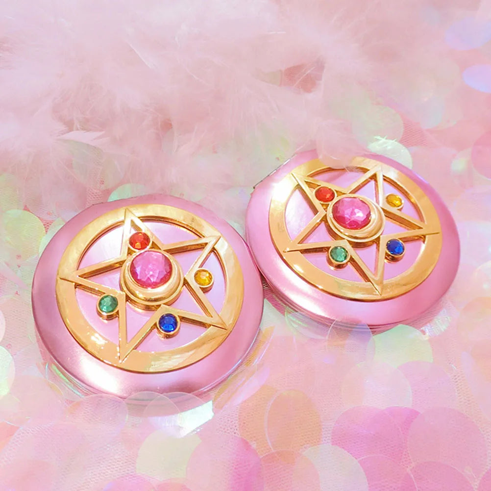 Portable Crystal Star Folding Makeup Mirror