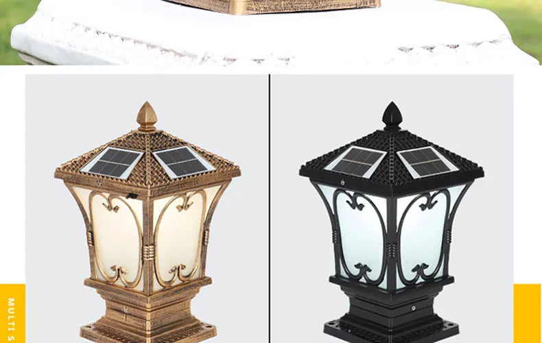 Solar LED Light Outdoor Garden Decoration Column Lamp Waterproof Street